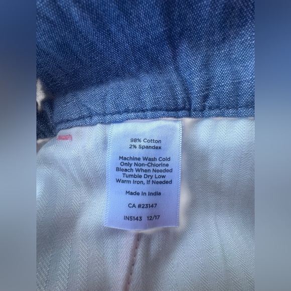 Talbots Shorts Womens Sz 6 Pink Blue Fish Scalloped Hem Cotton Beach Nautical - Picture 7 of 7